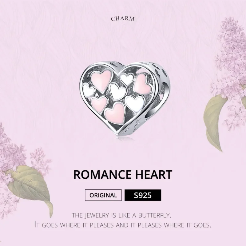 (image for) Pandora Style Silver Romance Heart Charm - SCC1423 - View 6