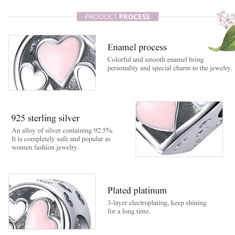 (image for) Pandora Style Silver Romance Heart Charm - SCC1423 - View 8
