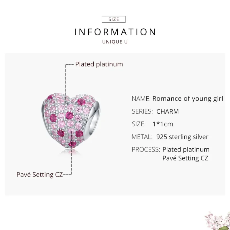 (image for) Pandora Style Silver Romance of Young Girl Charm - BSC118 - View 7