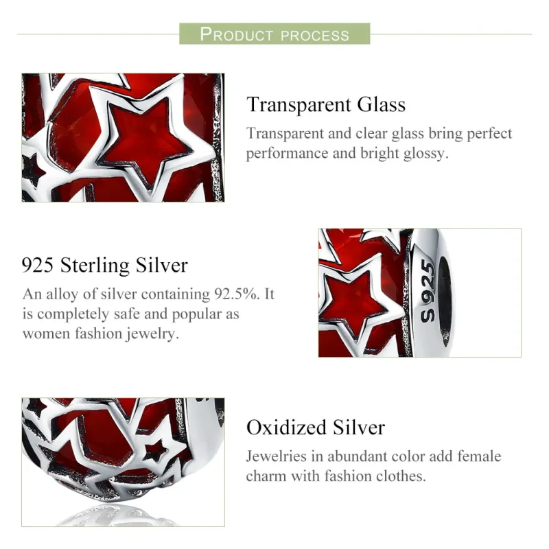 (image for) Pandora Style Silver Romantic Stars Charm - SCC509 - View 6