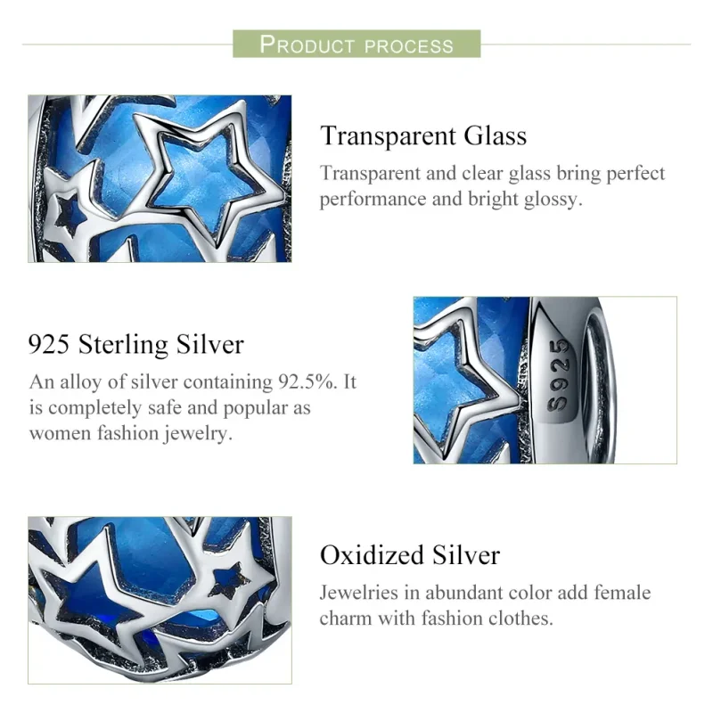 (image for) Pandora Style Silver Romantic Stars Charm - SCC511 - View 6
