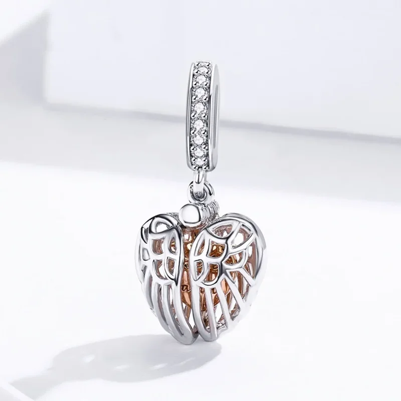 (image for) Pandora Style Silver & Rose Gold Forever & Family Dangle - SCC1299 - View 3