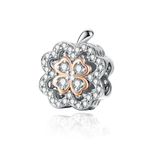 Pandora Style Silver & Rose Gold Four-Leaf Clover Charm - SCC1247 (image for) Pandora Style Silver & Rose Gold Four-Leaf Clover Charm - SCC1247