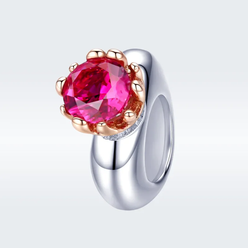 (image for) Pandora Style Silver & Rose Gold Inborn Queen Spacer - SCC1116 - View 3