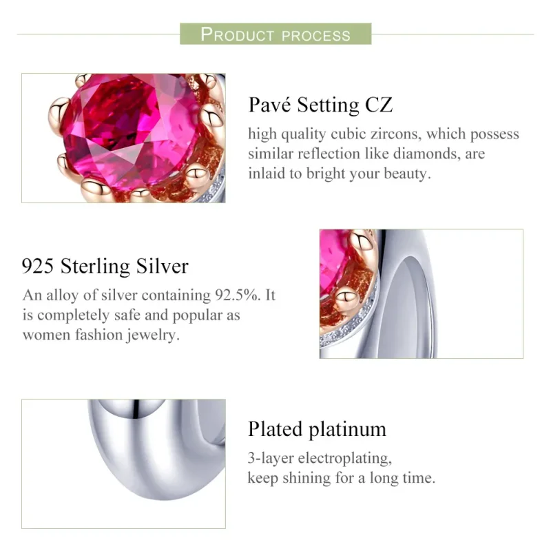 (image for) Pandora Style Silver & Rose Gold Inborn Queen Spacer - SCC1116 - View 5