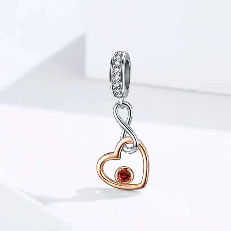 (image for) Pandora Style Silver & Rose Gold Palpitation Dangle - SCC1239 - View 2