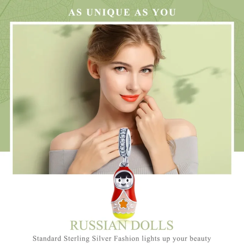 (image for) Pandora Style Silver Russian Doll Dangle - SCC1134 - View 2