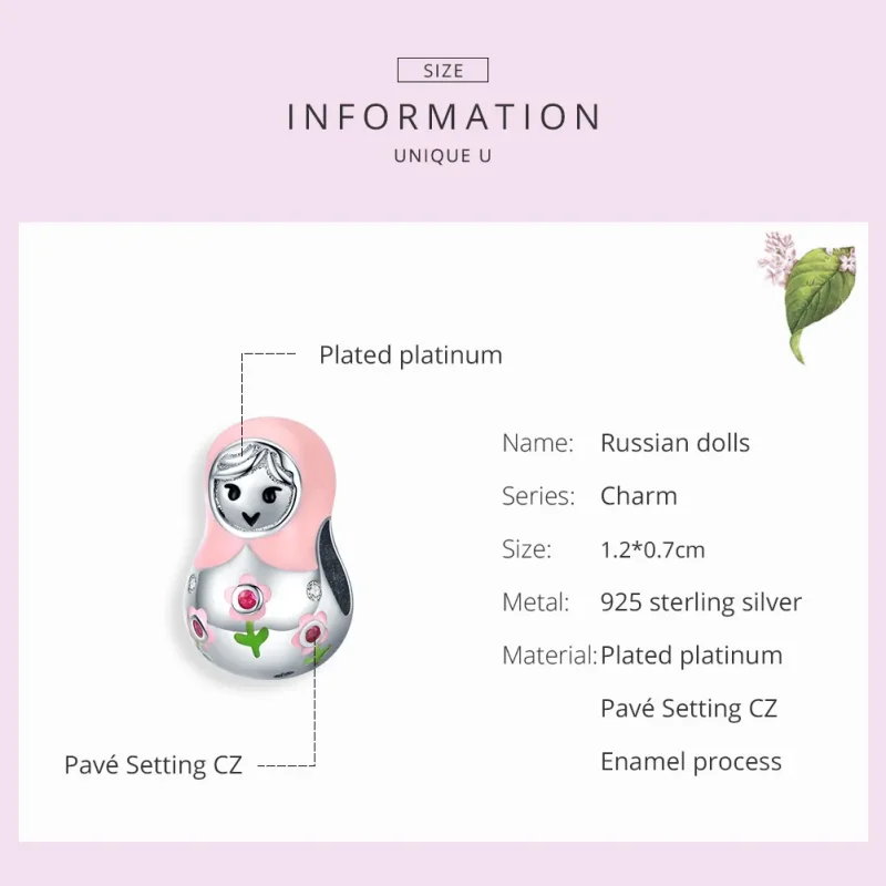 (image for) Pandora Style Silver Russian Dolls Charm - SCC1435 - View 7