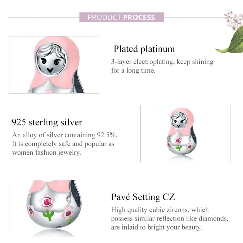 (image for) Pandora Style Silver Russian Dolls Charm - SCC1435 - View 8