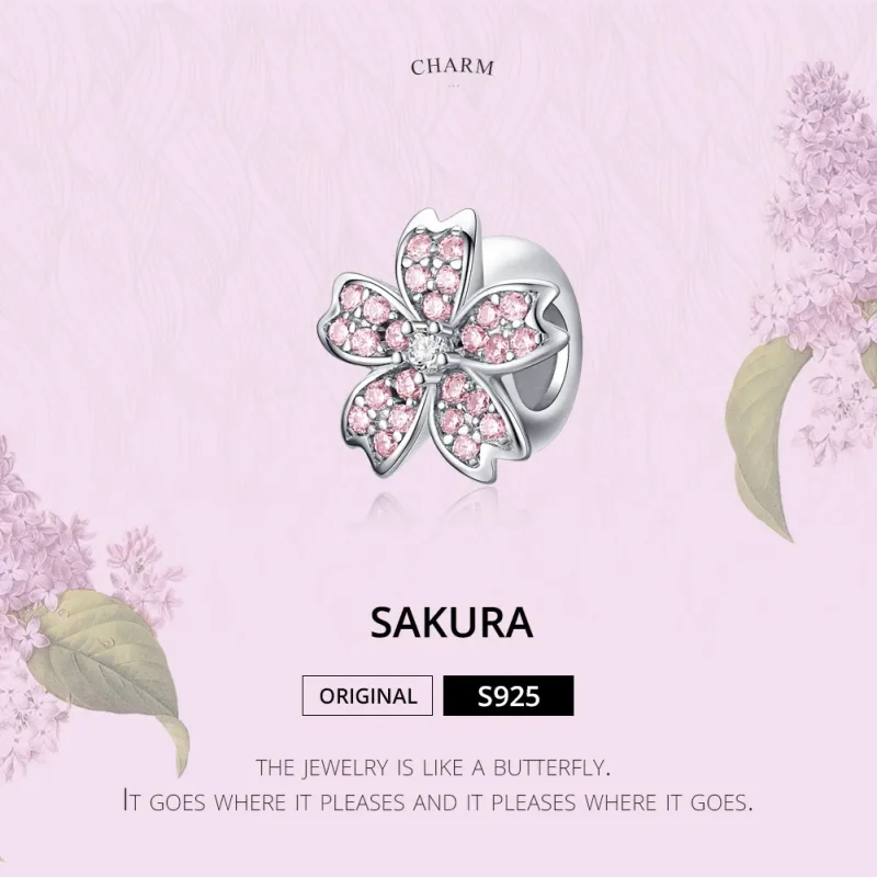 (image for) Pandora Style Silver Sakura Charm - SCC1291 - View 2