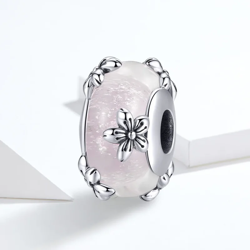 (image for) Pandora Style Silver Sakura Murano Glass Charm - SCC1302 - View 4