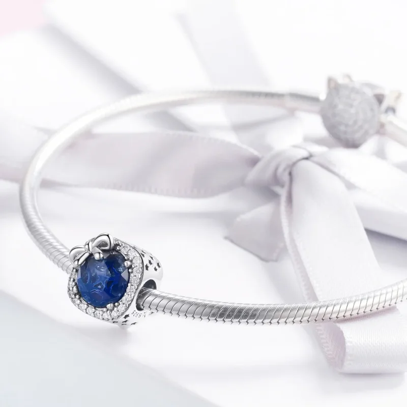 (image for) Pandora Style Silver Sapphire Charm - SCC1058 - View 3