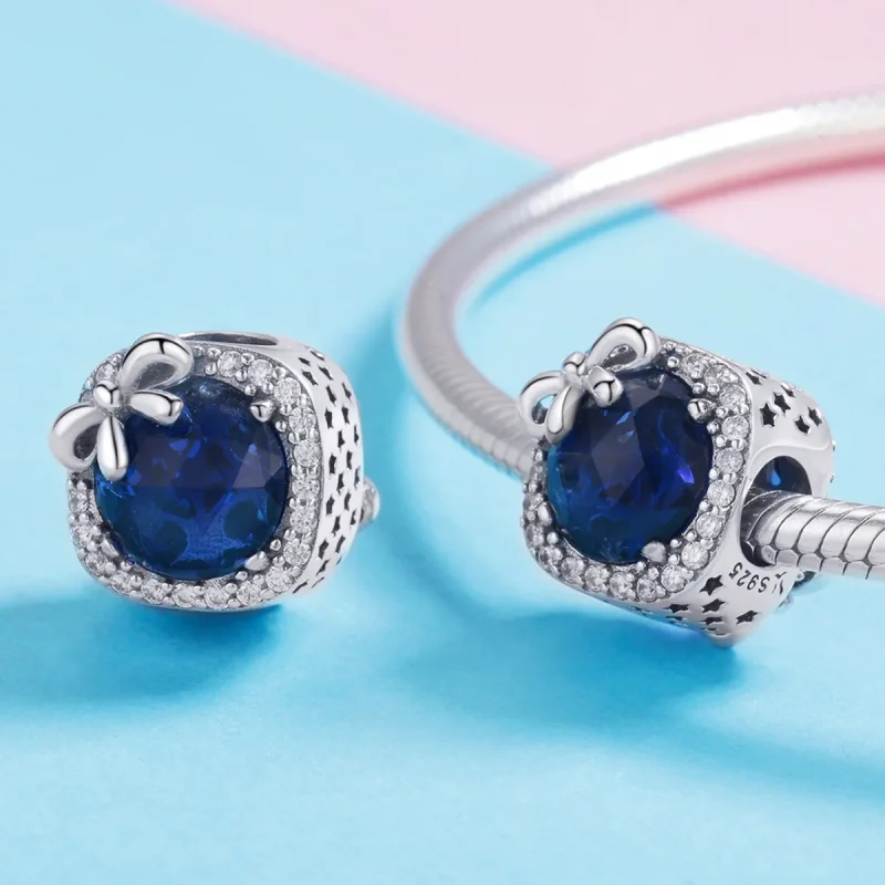 (image for) Pandora Style Silver Sapphire Charm - SCC1058 - View 4