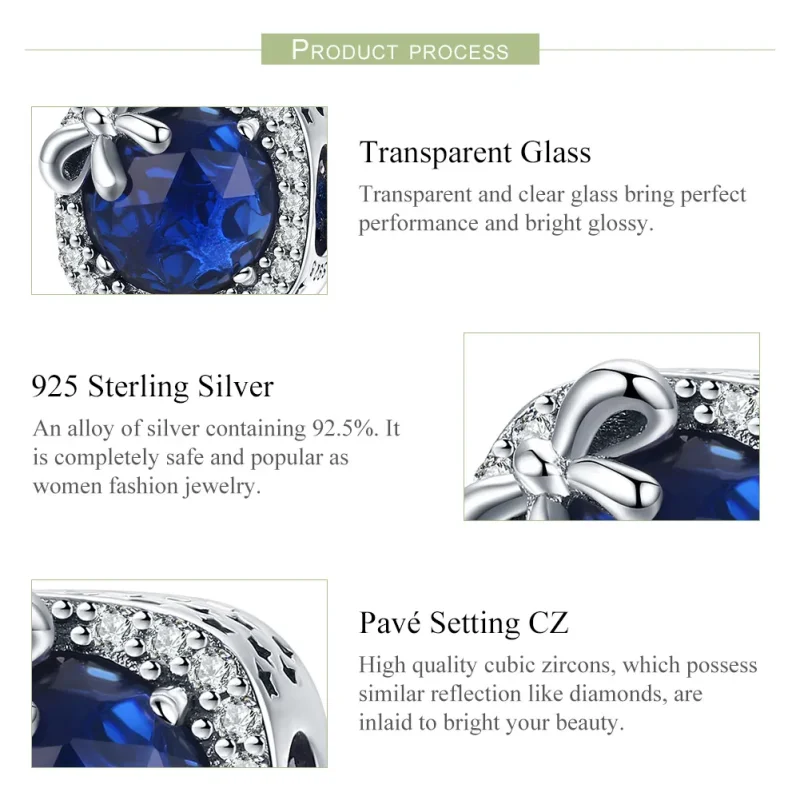 (image for) Pandora Style Silver Sapphire Charm - SCC1058 - View 6