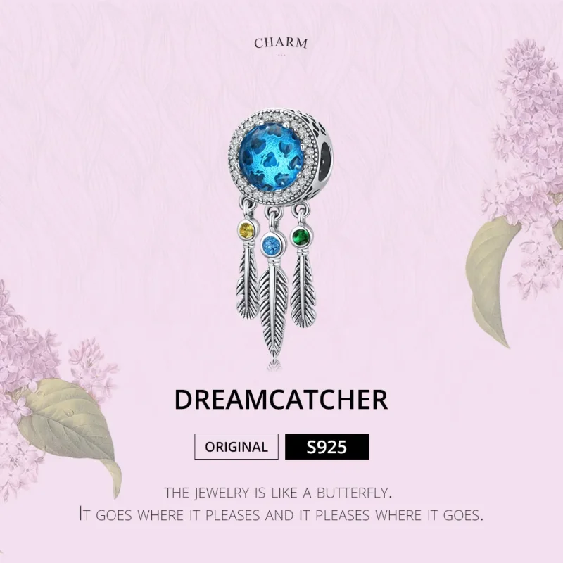 (image for) Pandora Style Silver Sapphire Dream Catcher Charm - SCC1384 - View 6