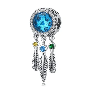 (image for) Pandora Style Silver Sapphire Dream Catcher Charm - SCC1384