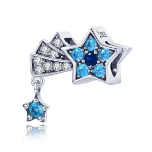 (image for) Pandora Style Silver Sapphire Jewellery Stars Charm - SCC912