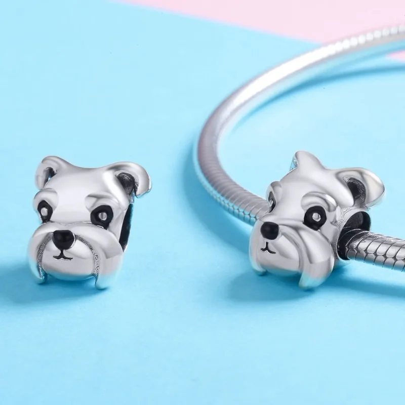 (image for) Pandora Style Silver Schnauzer Charm - SCC835 - View 3