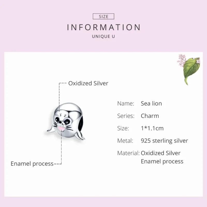 (image for) Pandora Style Silver Sea Lion Charm - SCC1253 - View 3