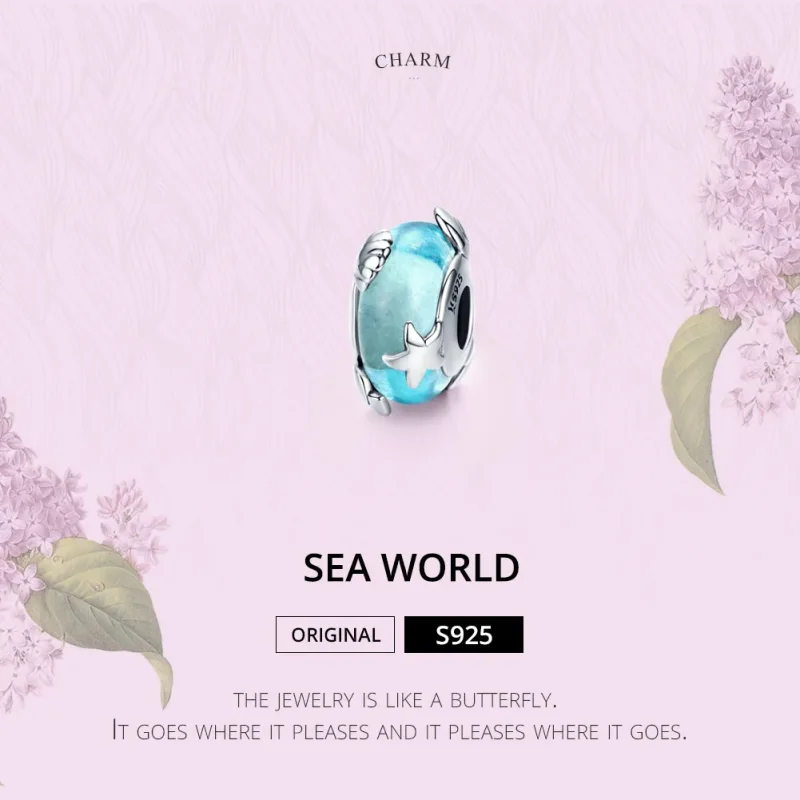 (image for) Pandora Style Silver Sea World Murano Glass Charm - SCC1257 - View 2