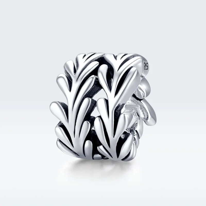 (image for) Pandora Style Silver Seaweed Charm - SCC1534 - View 5