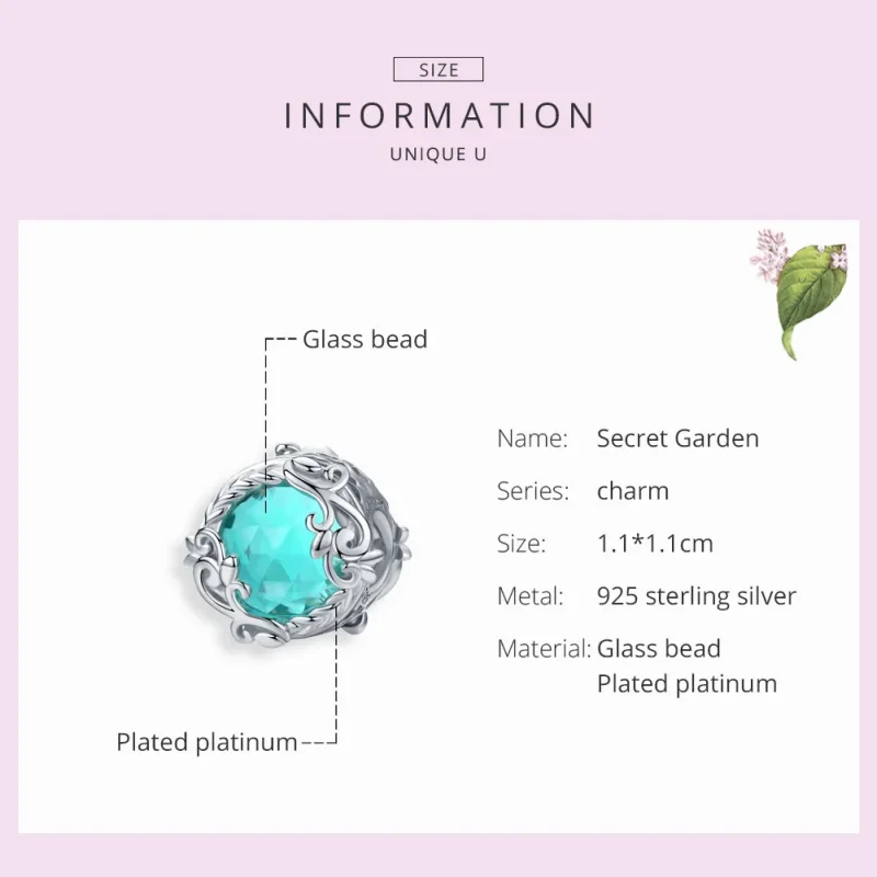 (image for) Pandora Style Silver Secret Garden Charm - BSC105 - View 7