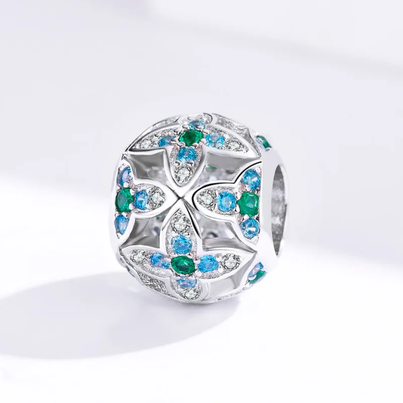 (image for) Pandora Style Silver Shamrock Charm - BSC115 - View 2
