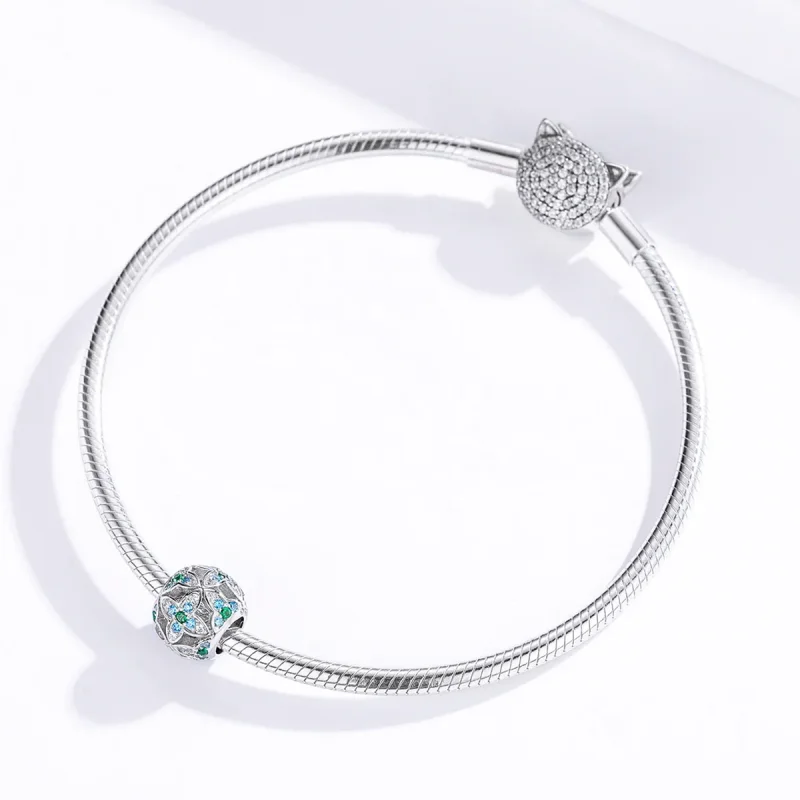 (image for) Pandora Style Silver Shamrock Charm - BSC115 - View 3