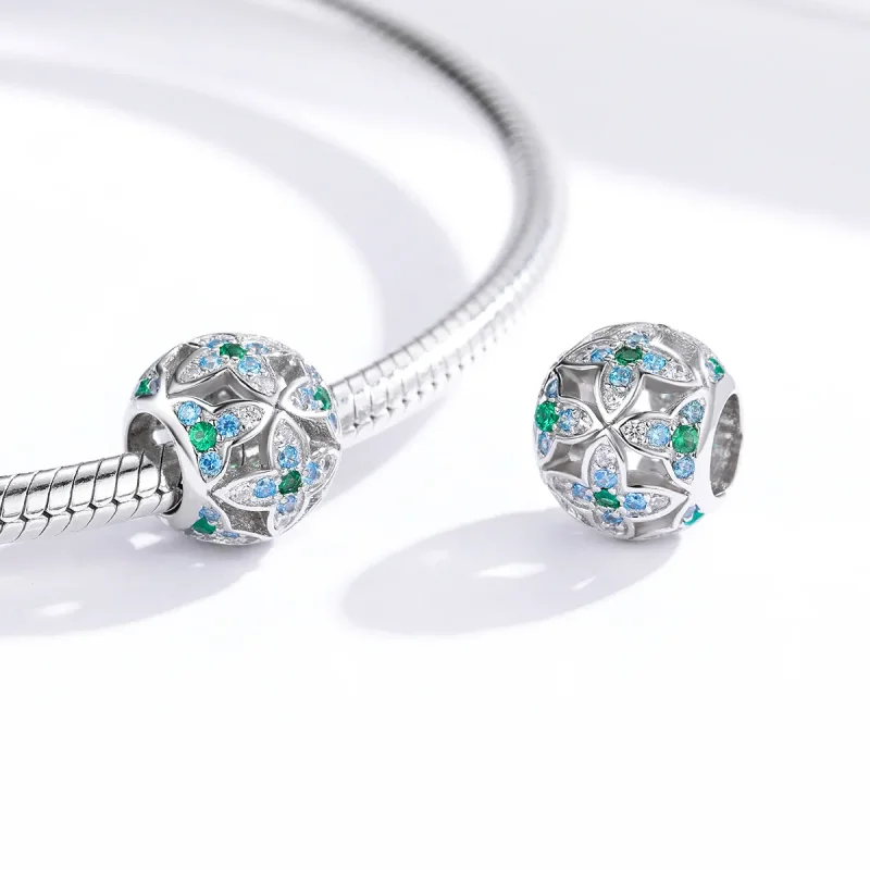 (image for) Pandora Style Silver Shamrock Charm - BSC115 - View 4