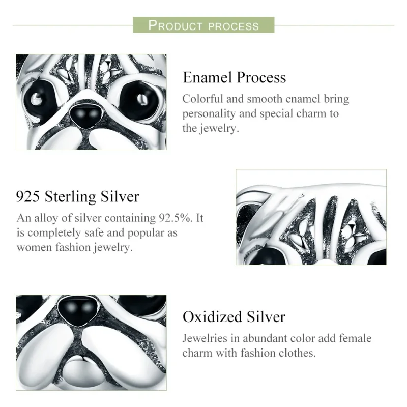(image for) Pandora Style Silver Shar-Pei Dog Charm - SCC834 - View 7