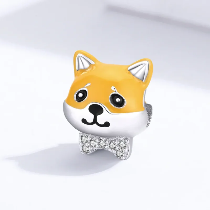 (image for) Pandora Style Silver Shiba Inu Charm - BSC188 - View 3
