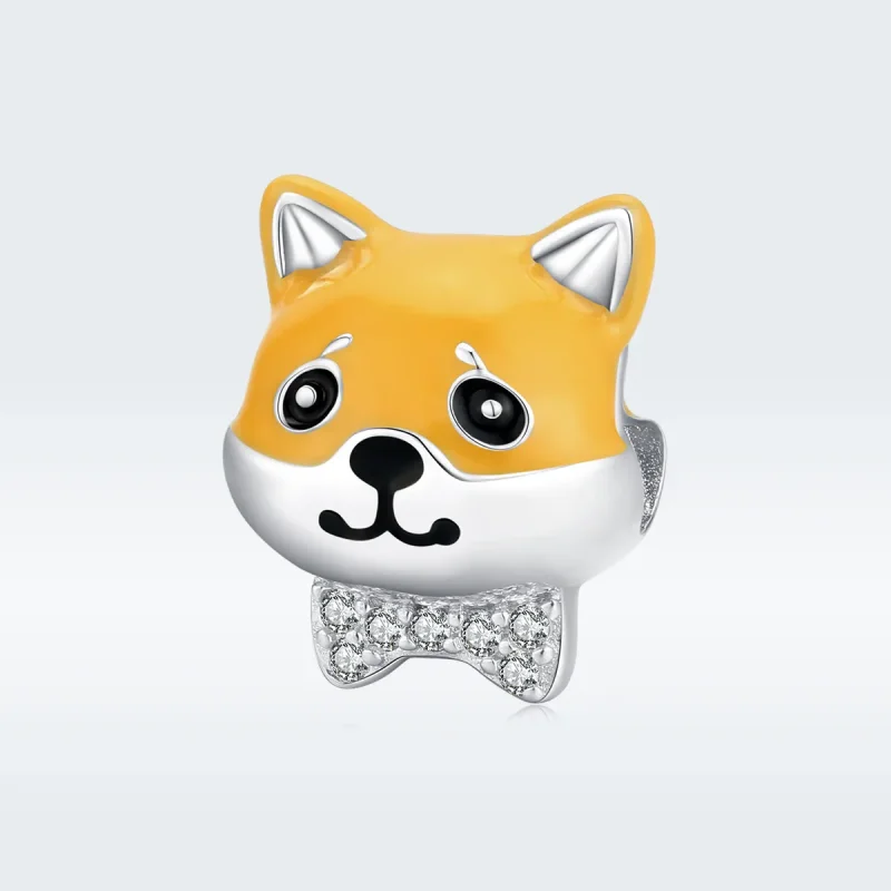 (image for) Pandora Style Silver Shiba Inu Charm - BSC188 - View 5