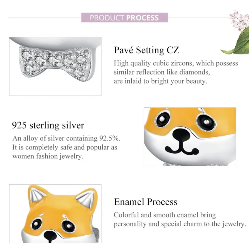 (image for) Pandora Style Silver Shiba Inu Charm - BSC188 - View 8