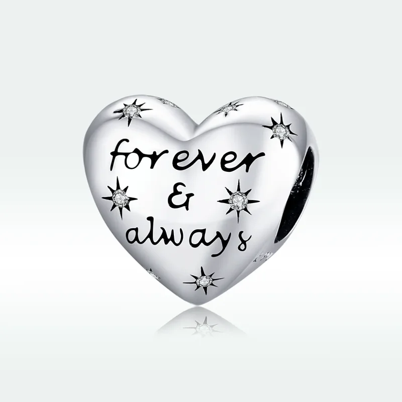 (image for) Pandora Style Silver Shining Heart Charm - SCC1735 - View 5