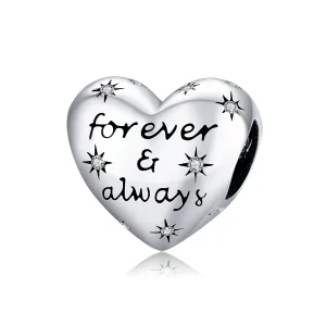 (image for) Pandora Style Silver Shining Heart Charm - SCC1735