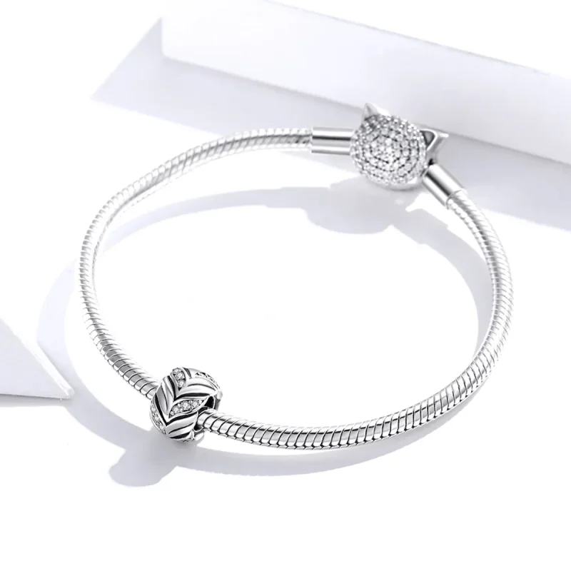 (image for) Pandora Style Silver Shining Wheat Ears Charm - SCC1614 - View 3