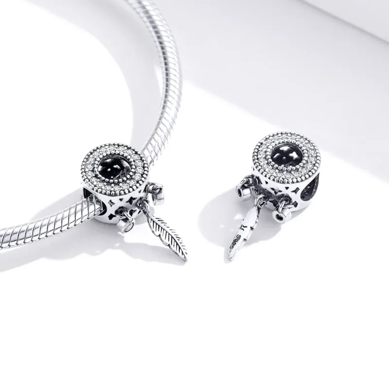 (image for) Pandora Style Silver Shiny Feather Charm - SCC1550 - View 2