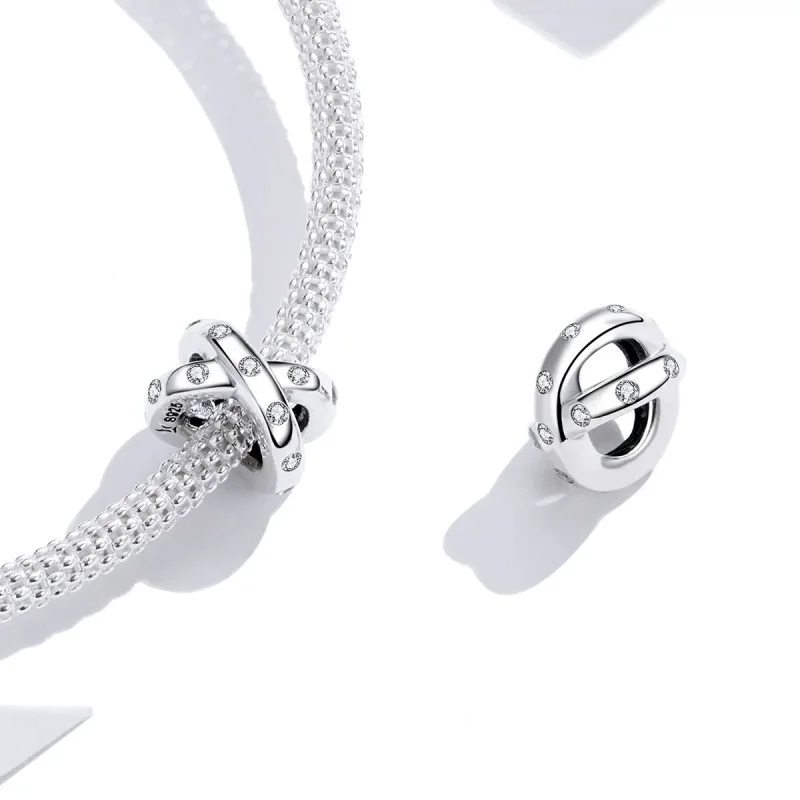 (image for) Pandora Style Silver Simple Geometry Charm - SCC1515 - View 3