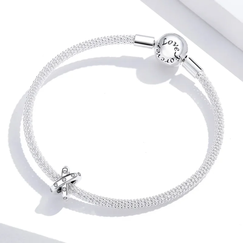 (image for) Pandora Style Silver Simple Geometry Charm - SCC1515 - View 4