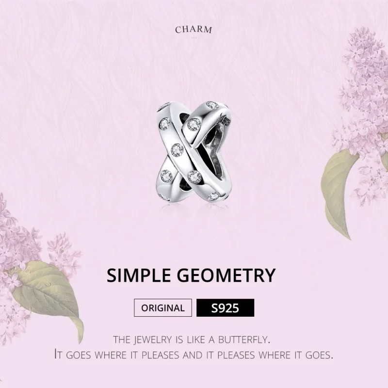 (image for) Pandora Style Silver Simple Geometry Charm - SCC1515 - View 6