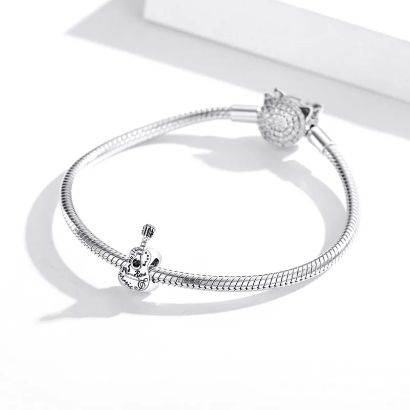 (image for) Pandora Style Silver Simple Guitar Charm - SCC1708 - View 3