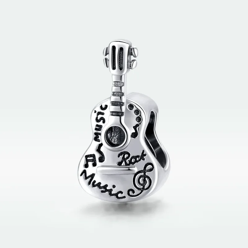 (image for) Pandora Style Silver Simple Guitar Charm - SCC1708 - View 5