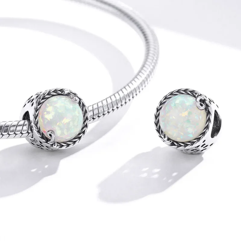 (image for) Pandora Style Silver Simple Vine Charm - SCC1576 - View 4