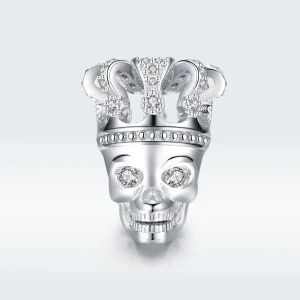 (image for) Pandora Style Silver Skull With Crown Charm - SCC1361