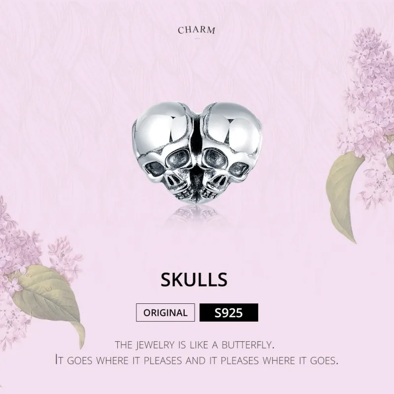 (image for) Pandora Style Silver Skulls Charm - SCC1519 - View 6