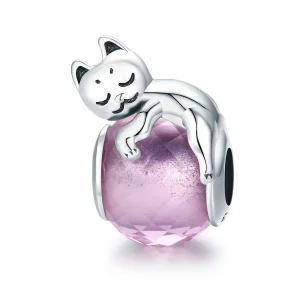 (image for) Pandora Style Silver Sleeping Cat Charm - SCC447