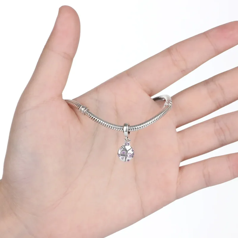(image for) Pandora Style Silver Small Beetle Dangle - SCC023 - View 4