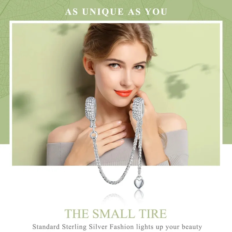 (image for) Pandora Style Silver Small Tire Safety Chain - SCC1112 - View 2
