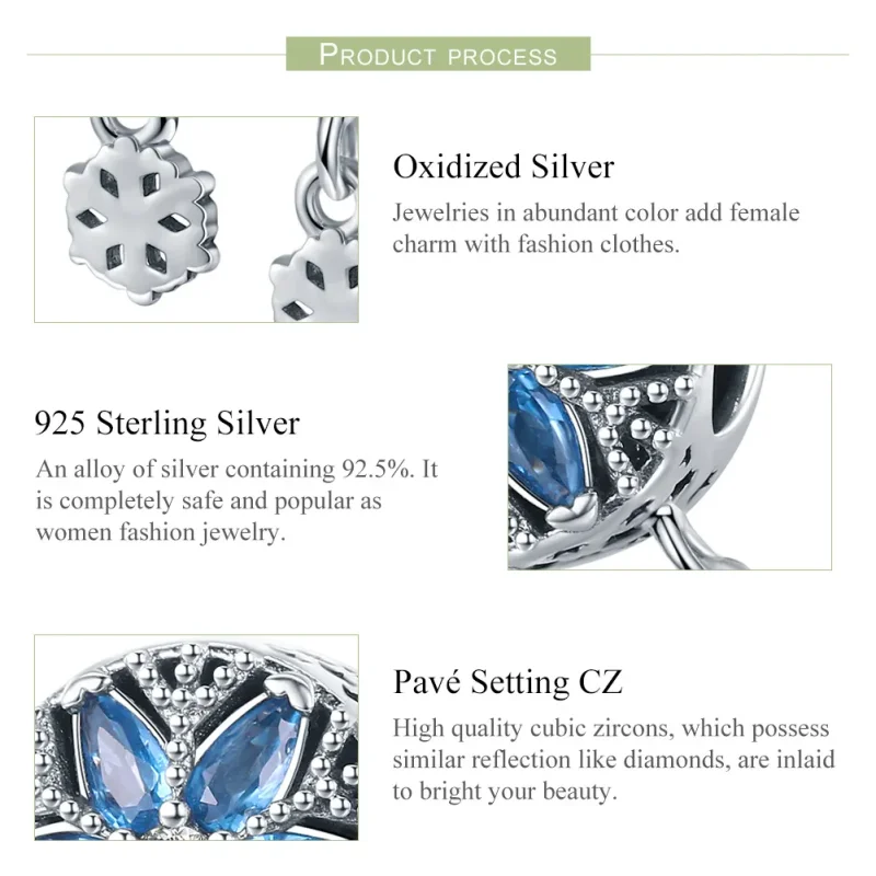(image for) Pandora Style Silver Snow Charm - SCC1100 - View 4