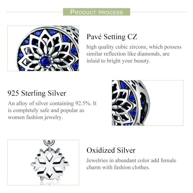 (image for) Pandora Style Silver Snow Charm - SCC1117 - View 5